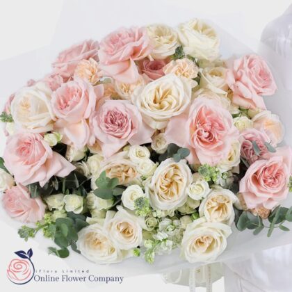 Peach Garden Rose Bouquet