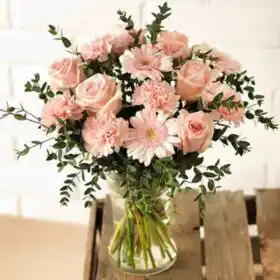 Blush Carnation Rose Bridal Bliss Bouquet