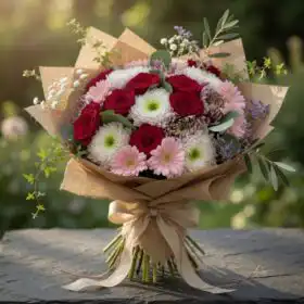 Romantic Rose & Chrysanthemum Bliss Bouquet