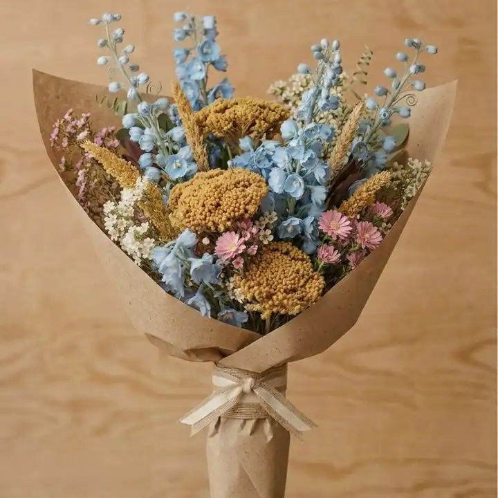 Wild Meadow Waxflower & Pastel Bloom Bouquet 1 A rustic waxflower bouquet featuring delicate pastel blossoms and wild meadow greenery in a natural arrangement.
