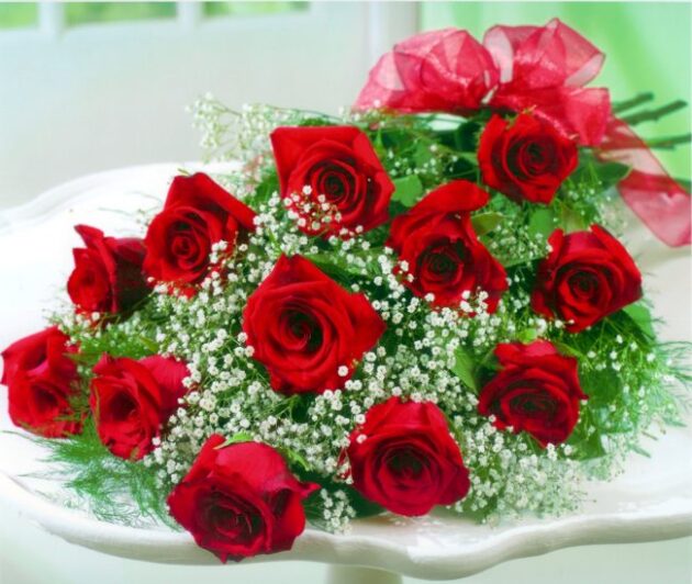 Luxury 12 red roses bouquet for gift Next Day Delivery UK