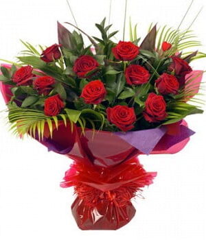  Luxury 12 Red Rose Flower Bouquet Delivery 