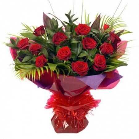  Luxury 12 Red Rose Flower Bouquet Delivery 