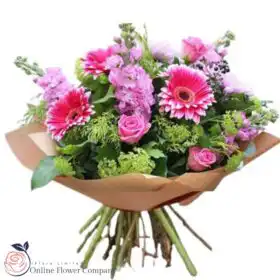 Pink Roses & Hydrangea Bouquet