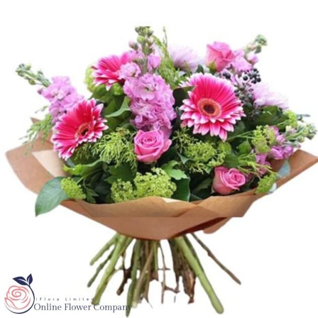 Pink Gerbera Hand-Tied Bouquet