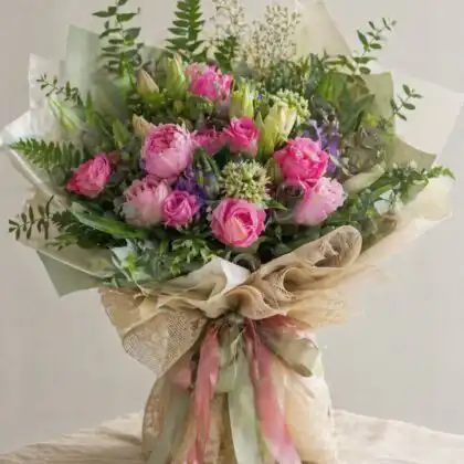 Velvet Peony & Rose Heritage Bouquet
