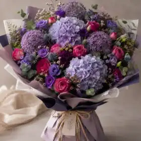 Royal Velvet Carnation & Hydrangea Bouquet