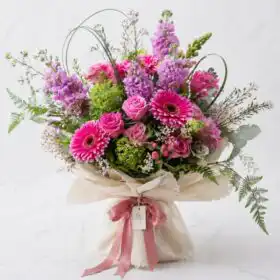 Pink Roses & Hydrangea Bouquet