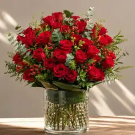 Luxury Crimson Red Roses Bouquet