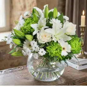 The Serenity Bouquet: White Lilies & Roses
