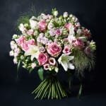 Luxurious Pink White lily Rose Bouquet