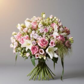 The Serenity Bouquet: Pink Lilies & White Roses