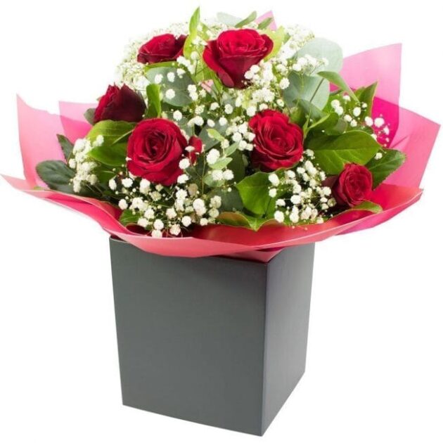 Luxury 6 Kisses Red Roses Bouquet - Next Day Delivery Save 10%