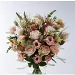 The Serenade Bouquet: Cream Roses & Blush Lisianthus