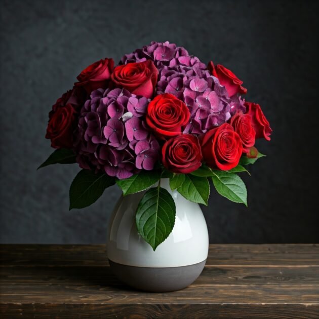 Autumnal Rose Hydrangea Bouquet - Image 2