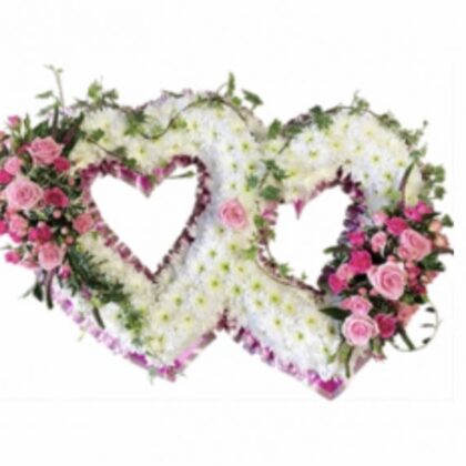 Double Heart Funeral Arrangements | Arrangements Flower cost near me | Double Heart Funeral flower cost | Online flower company