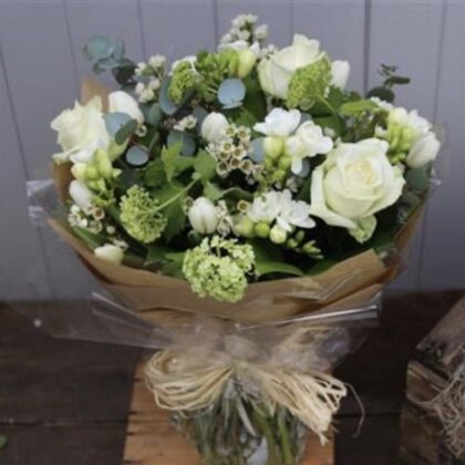 White Rose Freesia Bouquet