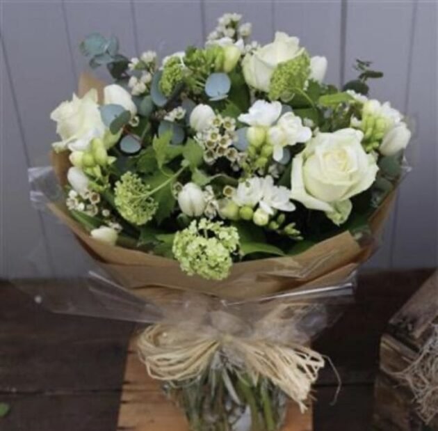 White Rose Freesia Bouquet