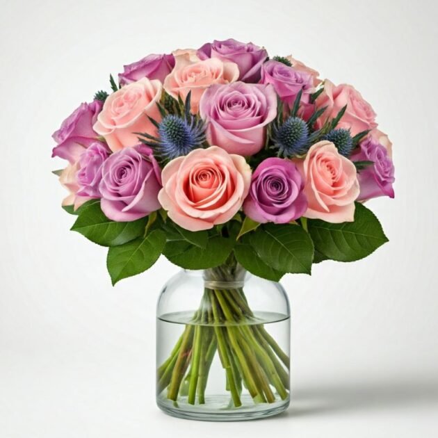 Purple Rose Thistle Bouquet - Image 2