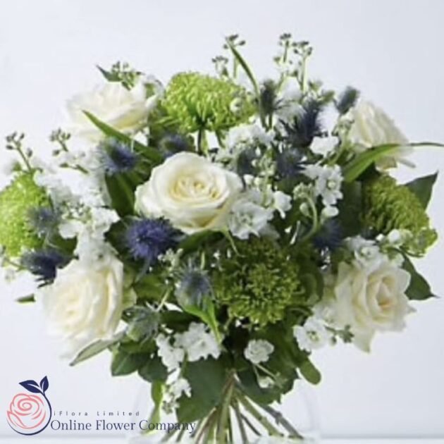 White Green Mixed Bouquet - Image 2