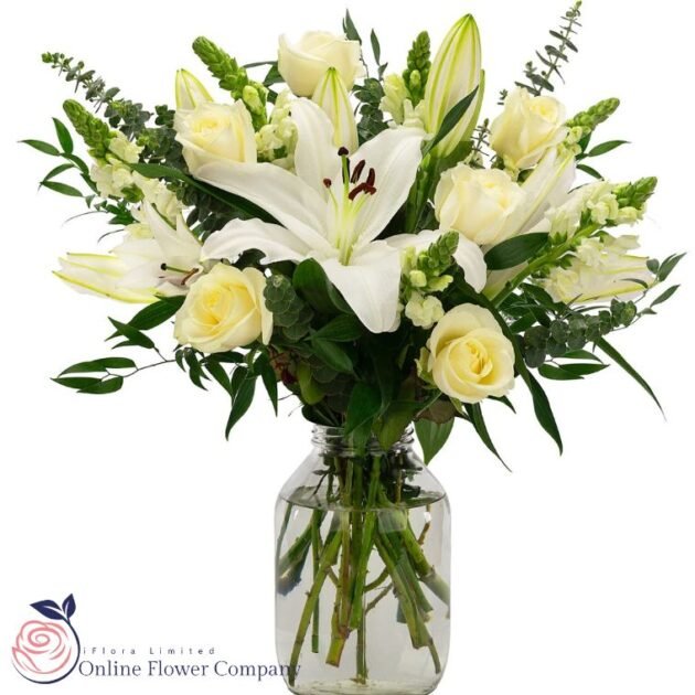 White Lily Rose Bouquet