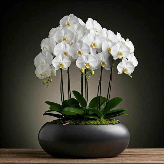 White Phalaenopsis Orchid Planter - Image 3