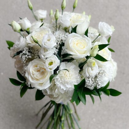 White Rose Lisianthus Bouquet