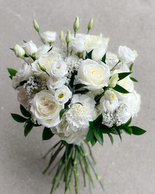 White Rose Lisianthus Bouquet