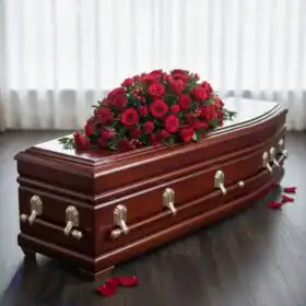 Classic Crimson Rose Casket Spray