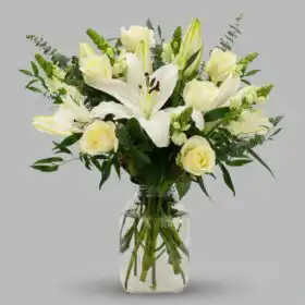 Pure Bliss White Lily & Rose Bouquet