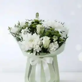 White Rose and Chrysanthemum Bouquet