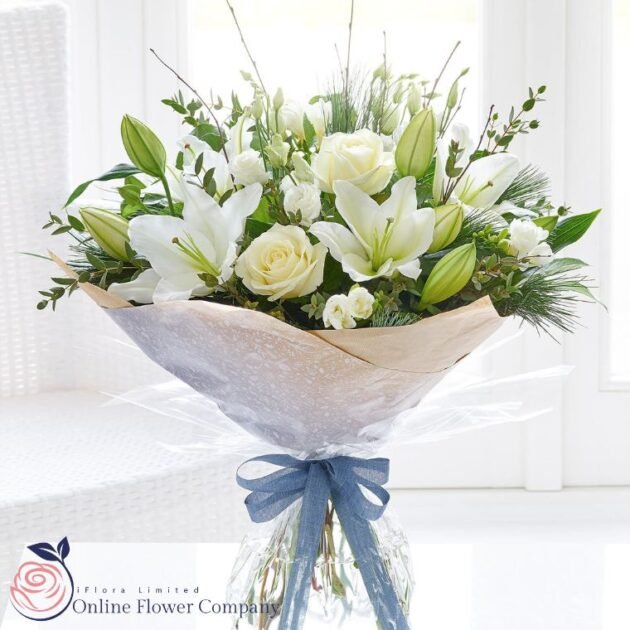 White Mixed Flower Bouquet - Image 2