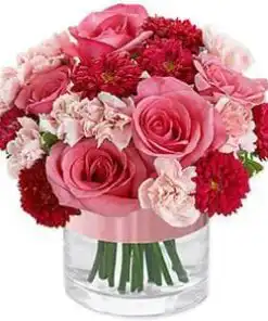 Pink Rose Vase Arrangement - Elegant Pink Roses in a Beautiful Vase