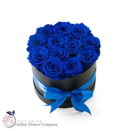 Blue Roses Hat Box