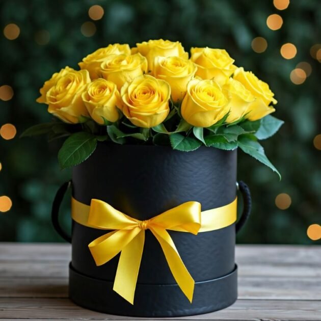 Yellow Roses Hat Box