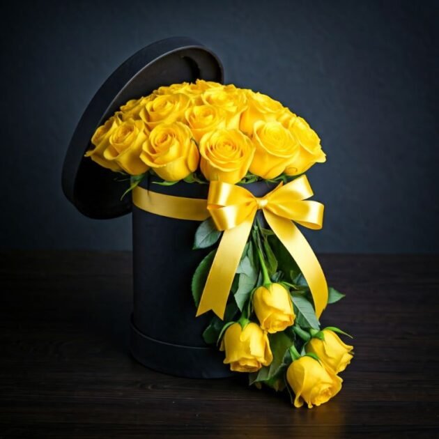 Yellow Roses Hat Box