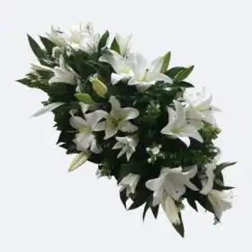 White Lily Casket Spray