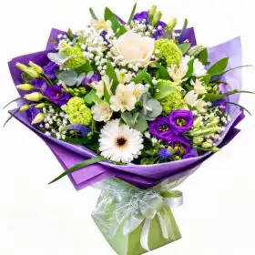 Elegant White Rose & Gerbera Bliss Bouquet