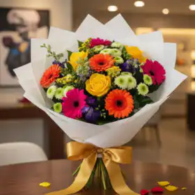 The Sunshine & Joy Bouquet: Yellow, Pink & Orange Bouquet