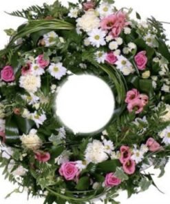 Pink & White Floral Wreath uk