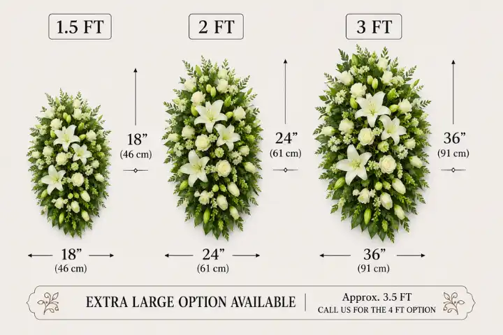 Premium White Lily and Rose Coffin Spray 3 Premium White Lily and Rose Coffin Spray size option