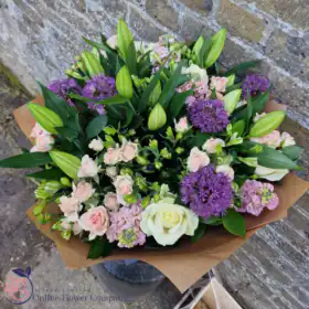 Alliums, Roses, Lily Mixed Flower Bouquet