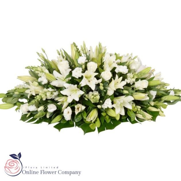 White Coffin Spray Flowers - Image 2