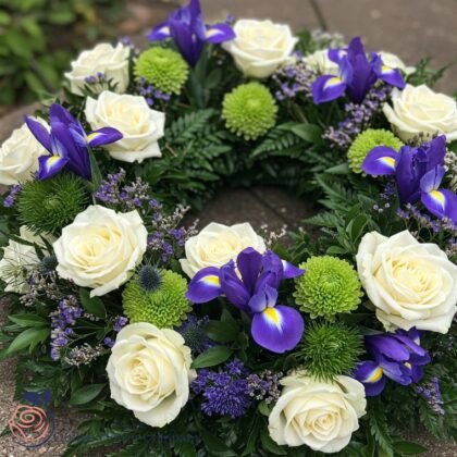 White Fresh Flower Funeral Wreaths