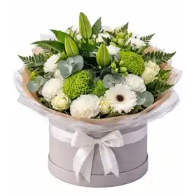 Elegant White Lily & Gerbera Daisy Bouquet