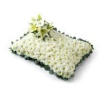 White Pillow Funeral Flowers