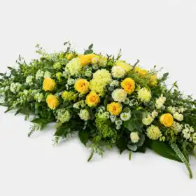 Premium Yellow Rose and Carnation Coffin Spray