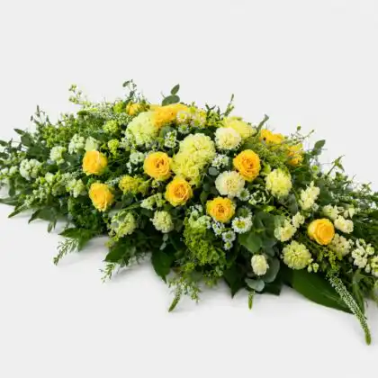 Premium Yellow Rose and Carnation Coffin Spray