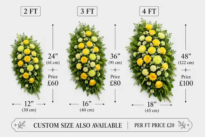 Premium Yellow Rose and Carnation Coffin Spray 2 Premium Yellow Rose and Carnation Coffin Spray ( size Guide )
