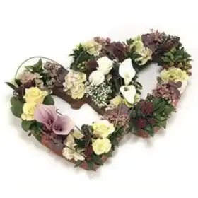 Sweet Double Heart Funeral Wreath